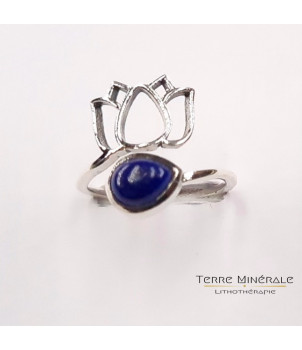 Bague réglable Lapis Lazuli AA Argent 925 - REF 02 – BIJOUX FANTAISIE CHAMBOST-LONGESSAIGNE 69