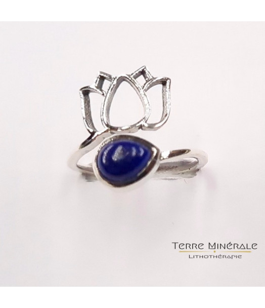 Bague réglable Lapis Lazuli AA Argent 925 - REF 02