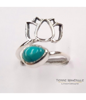 Bague réglable Turquoise de Chine AAA Argent 925 - REF 02 – BIJOUX FANTAISIE MACLAS 42
