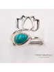 Bague réglable Turquoise de Chine AAA Argent 925 - REF 02