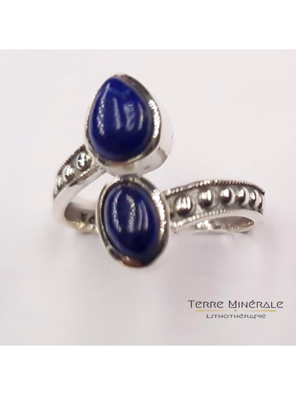 Bague réglable Lapis Lazuli AA Argent 925 - REF 04