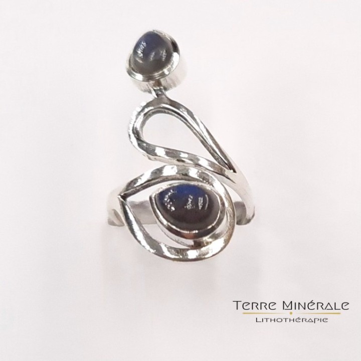 Bague Réglable Labradorite AA Argent 925 - REF 05