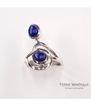 Bague réglable Lapis Lazuli AA Argent 925 - REF 05 – BIJOUX FANTAISIE COUBERT 77