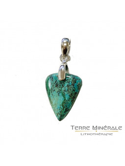 Pendentif Chrysocolle goutte inversée Argent rhodié