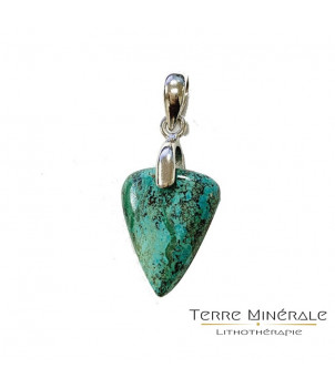 Pendentif Chrysocolle goutte inversée Argent rhodié – BIJOUX FANTAISIE DAMMARTIN-SUR-TIGEAUX 77