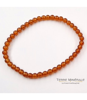 Bracelet Boule 04mm Grenat Brun Hessonite AA – BIJOUX FANTAISIE FONTENAILLES 77