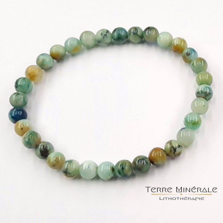 Bracelet Chrysocolle Shattuckite AB Boule 6mm