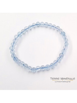 Bracelet Topaze Bleue AAA Boule 5 - 6 mm