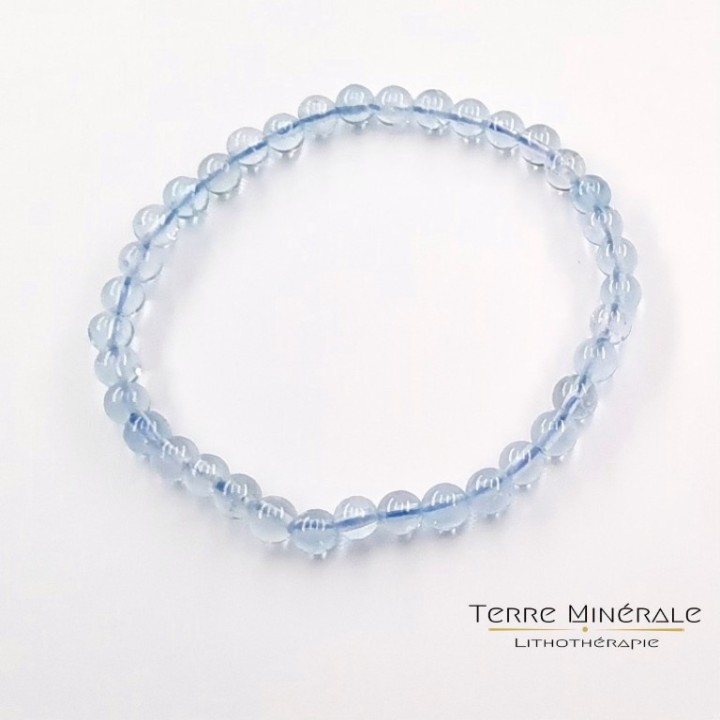 Bracelet Topaze Bleue AAA Boule 5 - 6 mm
