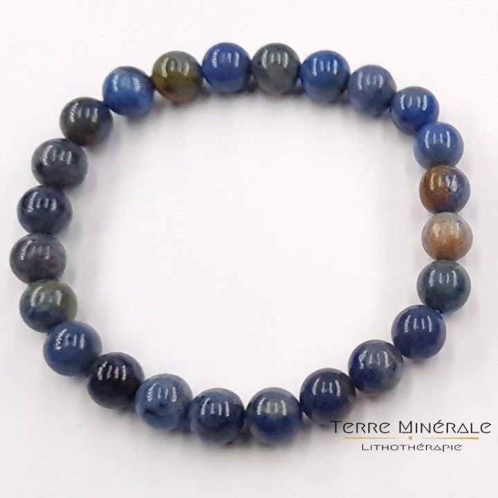 Bracelet Dumortierite AA Boule 8 mn