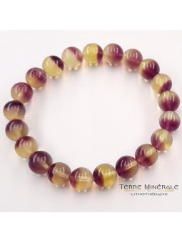 Bracelet Fluorine Violette AA Boule 7.5 - 8.5 mm