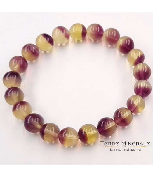 Bracelet Fluorine Violette AA Boule 7.5 - 8.5 mm Bracelet Fluorine Violette AA Boule 7.5 - 8.5 mm