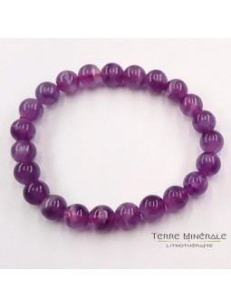 Bracelet Fluorine Violette AA Boule 7.5 - 8.5 mm