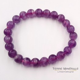 Bracelet Fluorine Violette AA Boule 7.5 - 8.5 mm