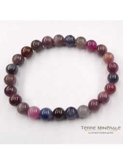 Bracelet Saphir Multicolore A Boule 8 mm