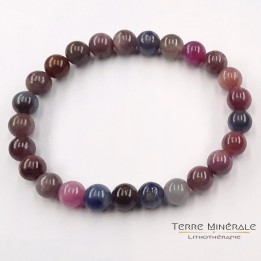 Bracelet Saphir Multicolore A Boule 8 mm