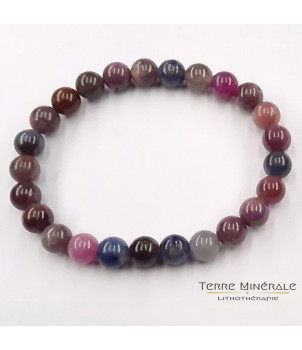 Bracelet Saphir Multicolore A Boule 8 mm – BIJOUX FANTAISIE FRESNES-SUR-MARNE 77