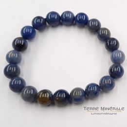 Bracelet Dumortierite AA Boule 10 mn