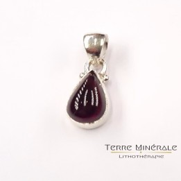 Pendentif goutte Grenat Rhodolite AAA Argent 925
