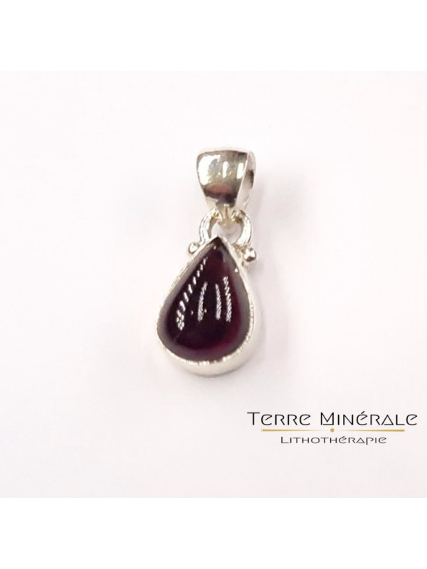 Pendentif goutte Grenat Rhodolite AAA Argent 925