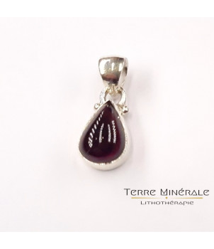 Pendentif goutte Grenat Rhodolite AAA Argent 925 – BIJOUX FANTAISIE LES PETITS ROBINS - LIVRON-SUR-DRÔME 26