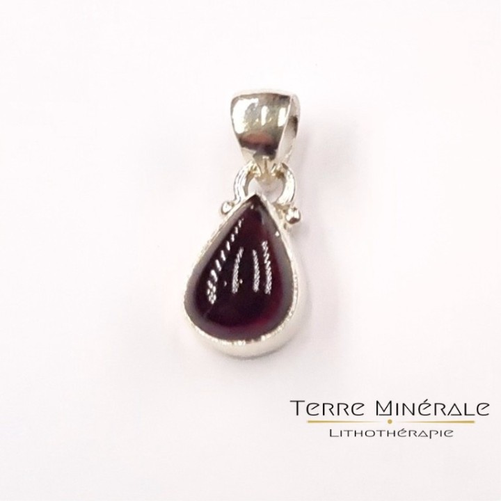 Pendentif goutte Grenat Rhodolite AAA Argent 925