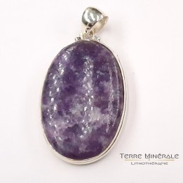 Pendentif Lepidolite 8 mm Argent 925