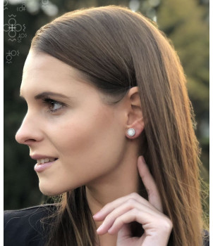 Boucles d'oreilles plaquée rhodium et Crystals From Swarovski® 6984-04