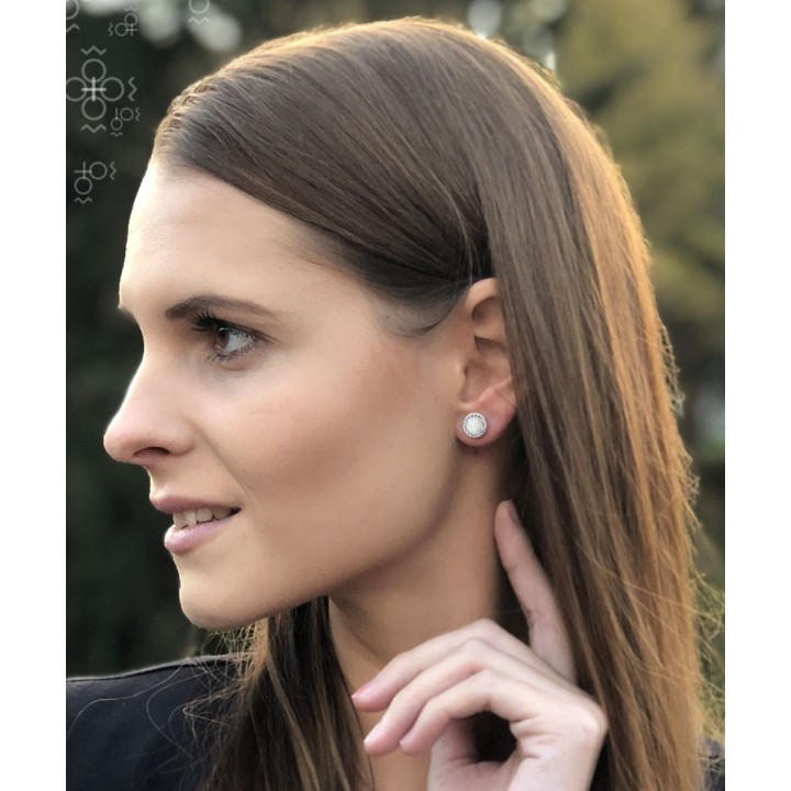 Boucles d'oreilles plaquée rhodium et Crystals From Swarovski® 6984-04