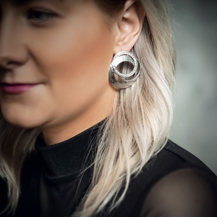 Boucles d'Oreilles Cercles Crystals From Swarovski® 6638-02-Rh