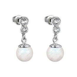Boucles d'Oreilles Perle 8 mn blanche Crystals From Swarovski® 6411-02-Rh
