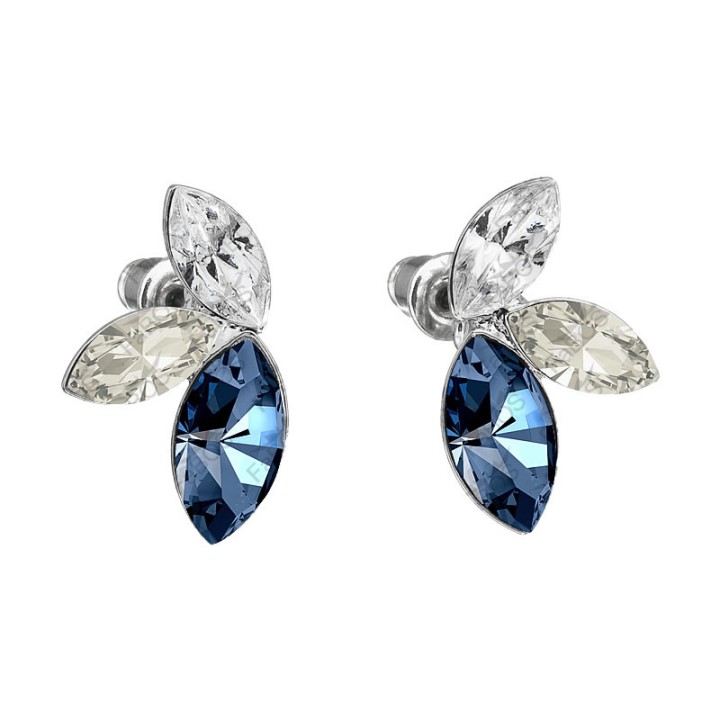 Boucles d'Oreilles Bleue Denim Crystals From Swarovski® 6273-03-Rh