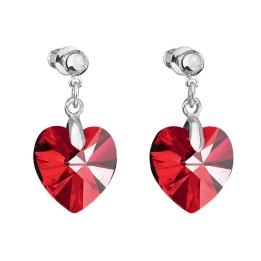 Boucles d'Oreilles Coeur Siam Crystals From Swarovski® 4661-03-Rh
