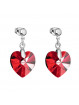 Boucles d'Oreilles Coeur Siam Crystals From Swarovski® 4661-03-Rh