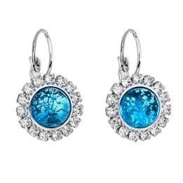 Boucles d'Oreilles Mugle dark Aqua Crystals From Swarovski® 6642-03-Rh