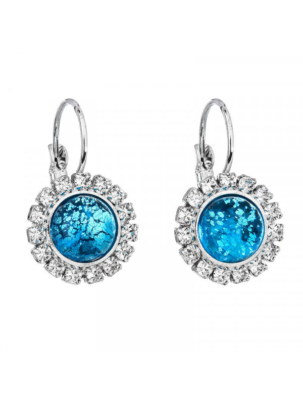 Boucles d'Oreilles Mugle dark Aqua Crystals From Swarovski® 6642-03-Rh