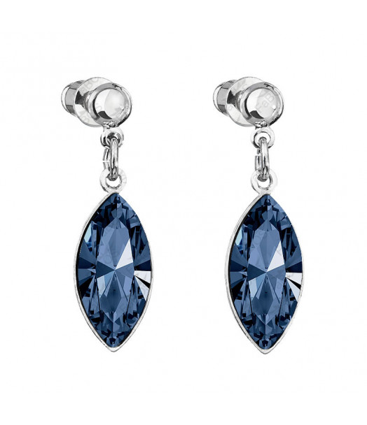 Boucles d'Oreilles Naveta bleu Denim Crystals From Swarovski® 5041-03-Rh