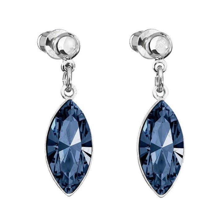 Boucles d'Oreilles Naveta bleu Denim Crystals From Swarovski® 5041-03-Rh