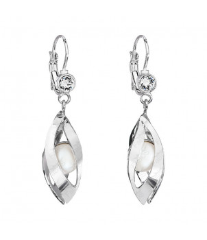 Boucles d'Oreilles Perles Blanches Crystals From Swarovski® 6325-03-Rh – BIJOUX FANTAISIE PARIS 15