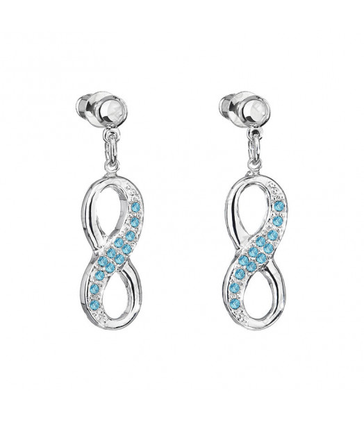 Boucles d'Oreilles Aigue Marine Crystals From Swarovski® 6348-03-Rh