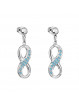 Boucles d'Oreilles Aigue Marine Crystals From Swarovski® 6348-03-Rh