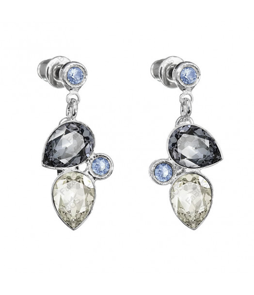 Boucles d'Oreilles Poire Saphir Crystals From Swarovski® 6405-03-Rh