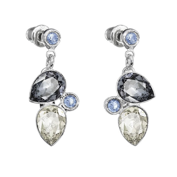 Boucles d'Oreilles Poire Saphir Crystals From Swarovski® 6405-03-Rh