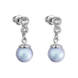 Boucles d'Oreilles Perle 8 mn bleu clair Crystals From Swarovski® 6411-03-Rh