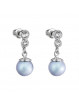 Boucles d'Oreilles Perle 8 mn bleu clair Crystals From Swarovski® 6411-03-Rh