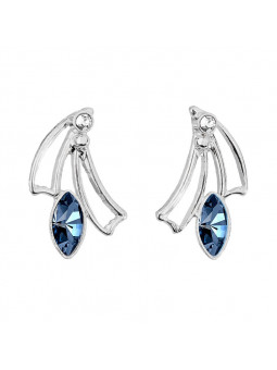 Boucles d'Oreilles Gentle Blue Denim Crystals From Swarovski® 6770-03-Rh