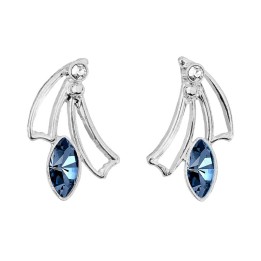 Boucles d'Oreilles Gentle Blue Denim Crystals From Swarovski® 6770-03-Rh