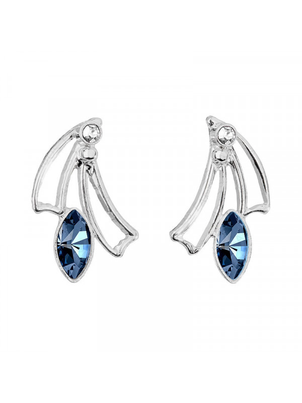 Boucles d'Oreilles Gentle Blue Denim Crystals From Swarovski® 6770-03-Rh