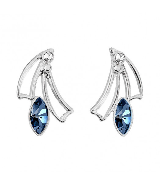 Boucles d'Oreilles Gentle Blue Denim Crystals From Swarovski® 6770-03-Rh