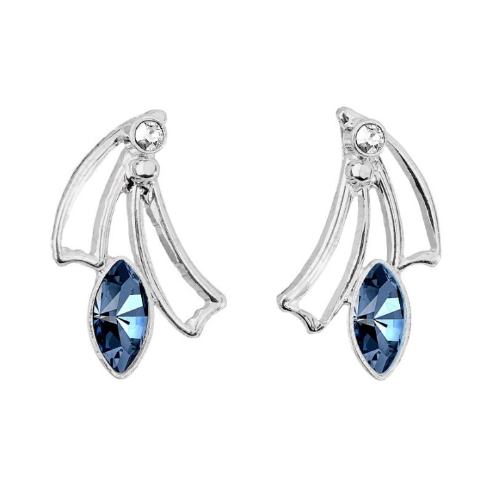 Boucles d'Oreilles Gentle Blue Denim Crystals From Swarovski® 6770-03-Rh